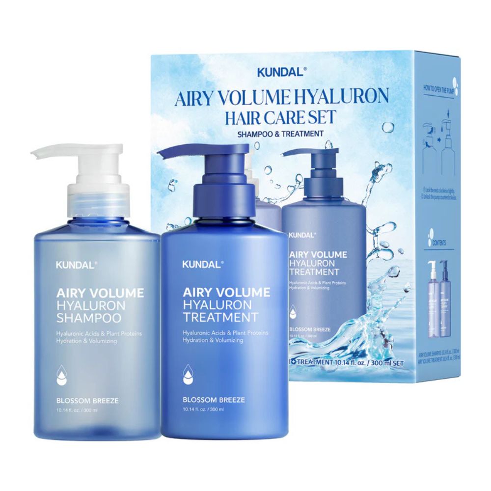 KUNDAL - Airy Volume Hyaluron Hair Care Shampoo & Treatment Special Set - 300ml