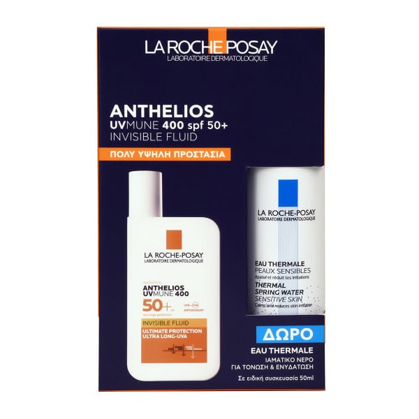 La Roche Posay Promo Anthelios Uvmune 400 Invisible Fluid SPF50+ 50ml & Free Thermal Spring Water 50ml set