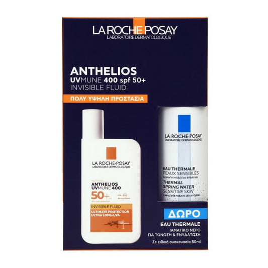 La Roche Posay Promo Anthelios Uvmune 400 Invisible Fluid SPF50+ 50ml & Free Thermal Spring Water 50ml set