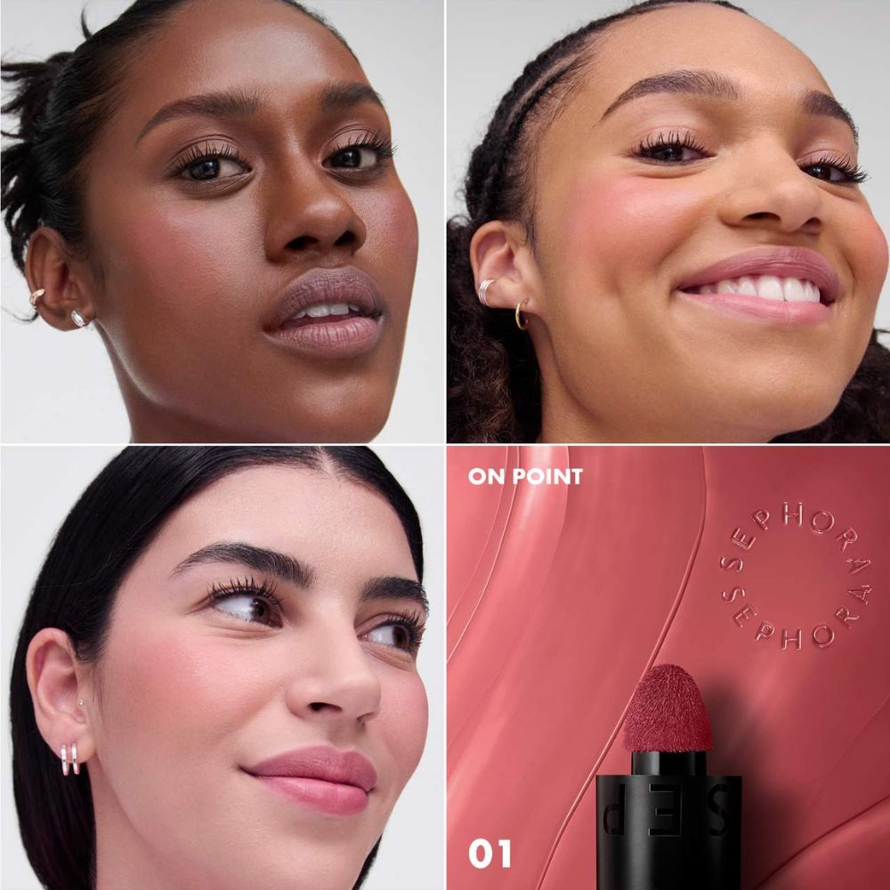 Sephora Blush & Go Longwear Matte Liquid Blush For Lip and Cheek - 01 on Point(Pa kuti/Sticker ngjyre)