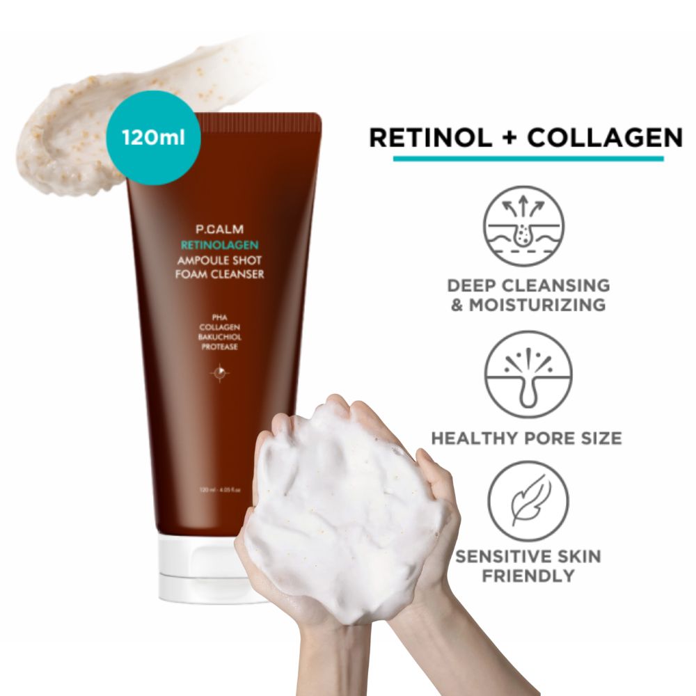 P.CALM Retinolagen Ampoule Shot Foam Cleanser