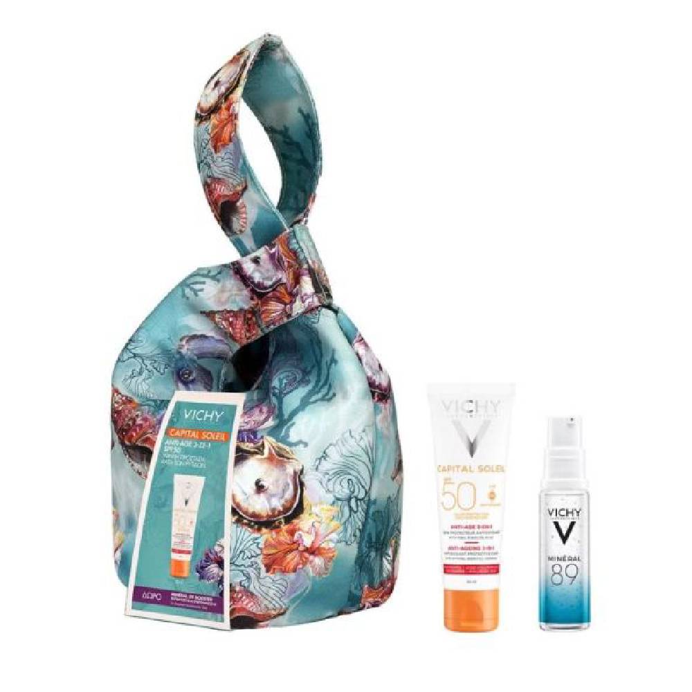 Vichy Capital Soleil Anti Age Promo pouch SPF50 3in1 & Mineral 89 Booster Serum