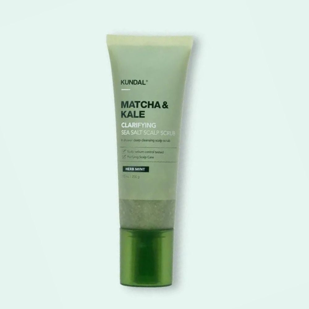 KUNDAL Matcha & Kale Clarifying Sea Salt Scalp Scrub – Herb Mint