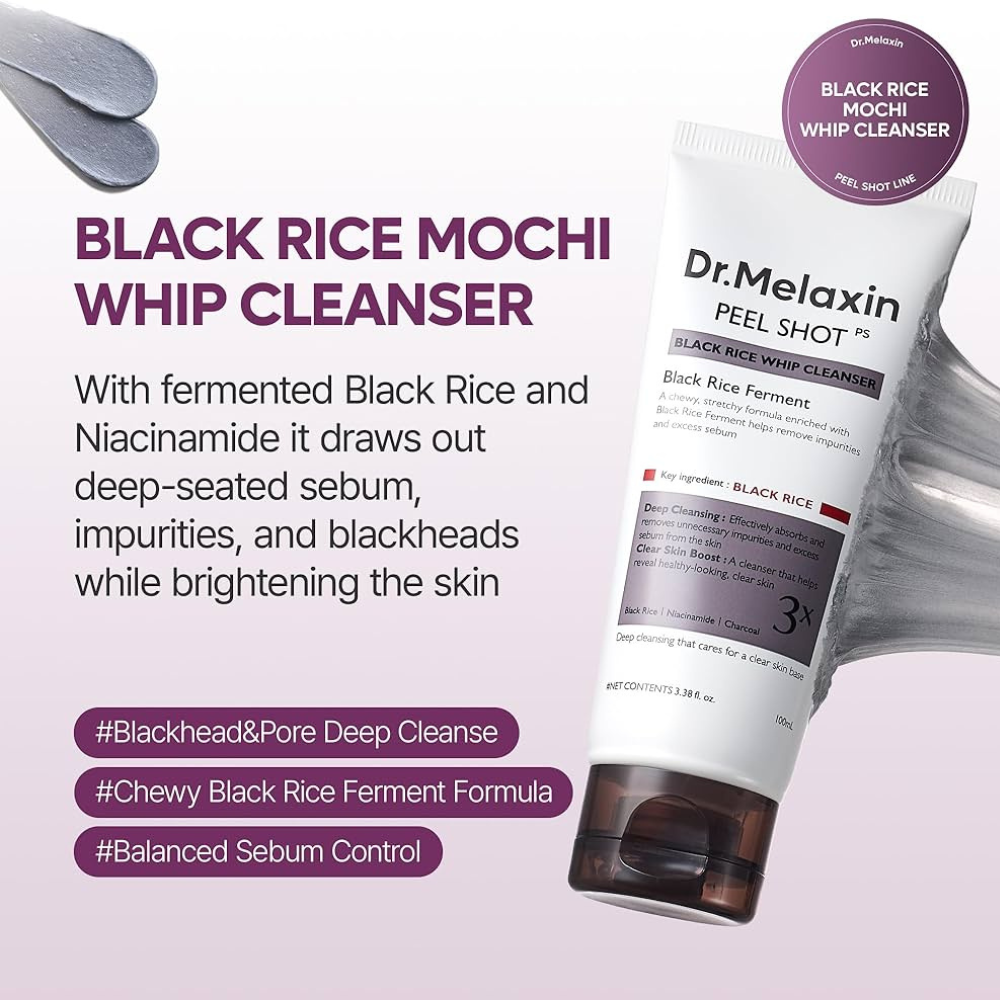 Dr.Melaxin Peel Shot Black Rice Whip Cleanser
